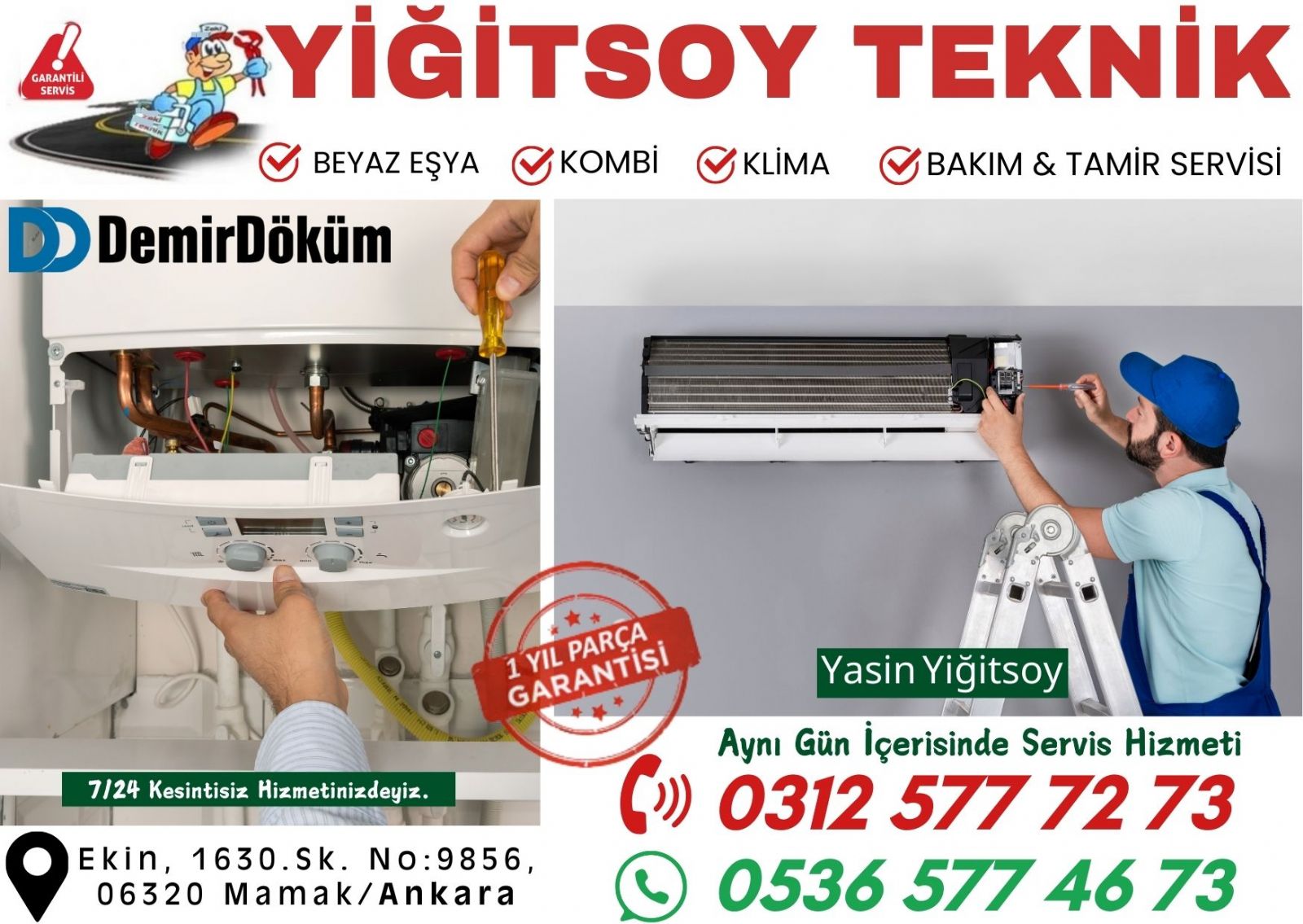 mamak - beyaz esya - servisi